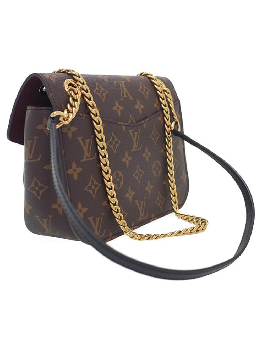 Louis Vuitton Passy Bag Monogram Shoulder Chain Brown